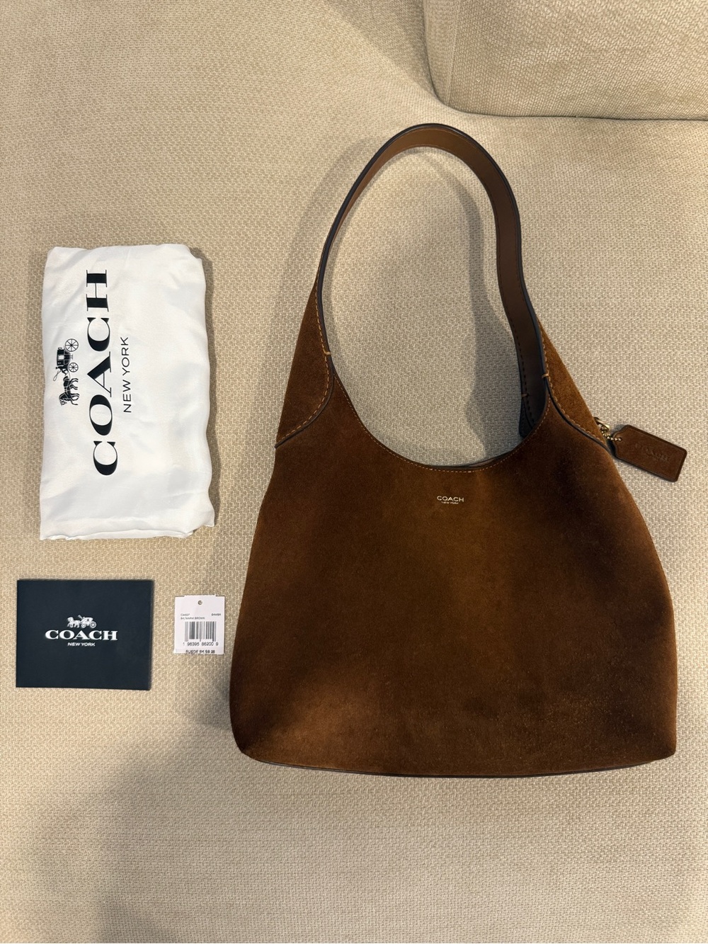 Coach Brown Suede Shoulder Bag
